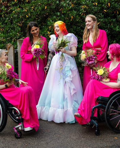 Eliza and their bridal party embrace disability in style