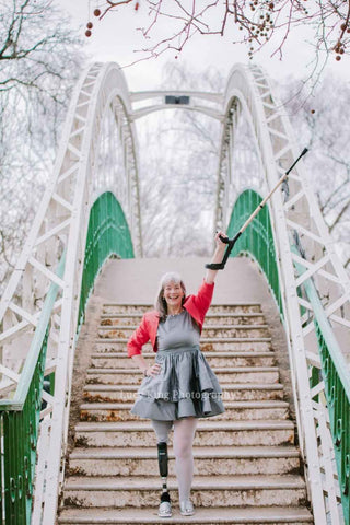 Nancy Harris Models with Gold Glitter Cool Crutches