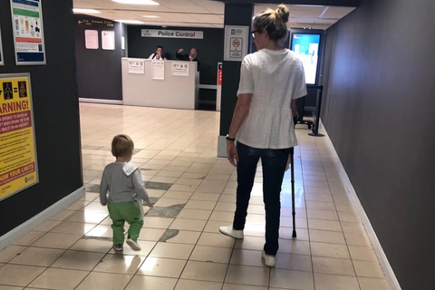 Travelling on Crutches with a Toddler