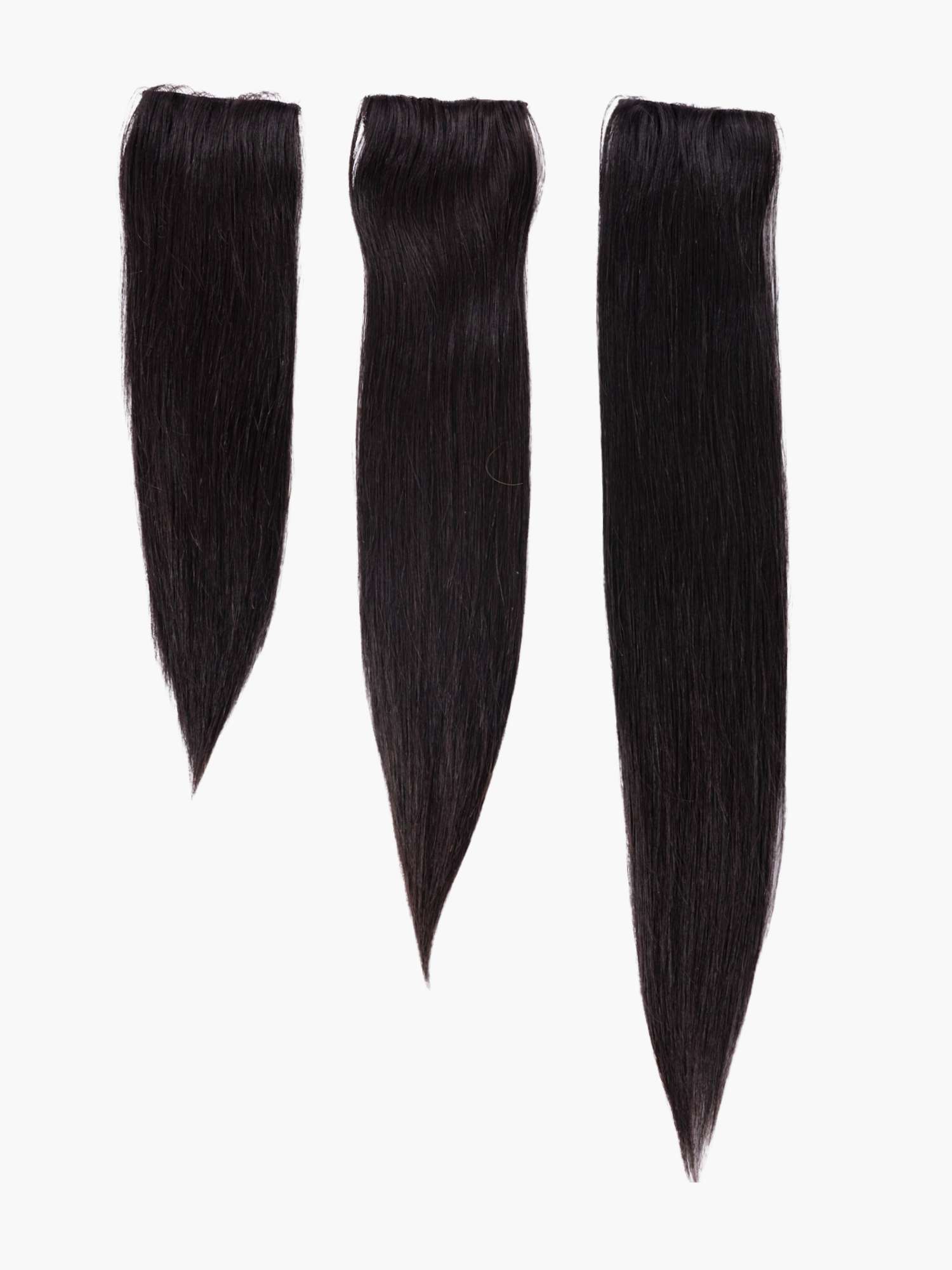 double clip 100 human hair extensions invisible side on patch in clip  black pack of