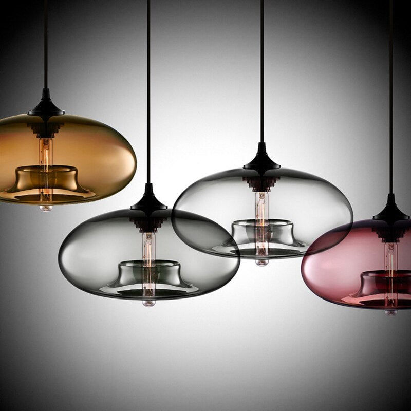 Contemporary Hanging 6 Color Glass Pendant Lights Decoramo.co.uk