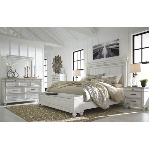 Kanwyn Whitewash Queen Storage Bed | Bella Furniture