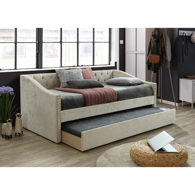 Giovanni Beige Twin Daybed with Trundle | Bella Furniture