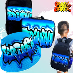 Custom Backpack Lunchbox Trucker Cap Graffiti Fade