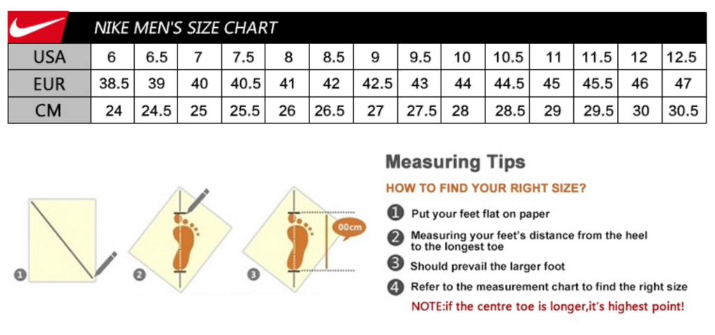 nike air max 270 react size chart