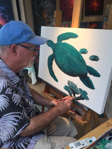 Robert Thomas paiting Glass Turtle 
