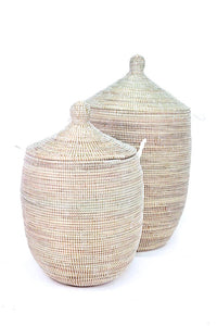 Handmade Senegal Lidded Basket in Natural