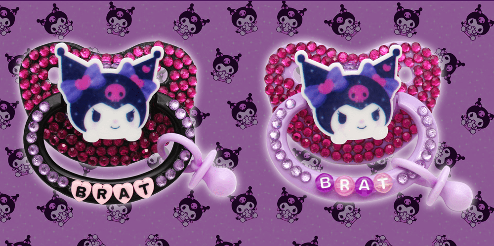 Kuromi Brat Adult Pacifier Peach Collective 