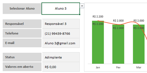 Planilha De Controle De Mensalidades Escolares Em Excel Planilhas Prontas 1099