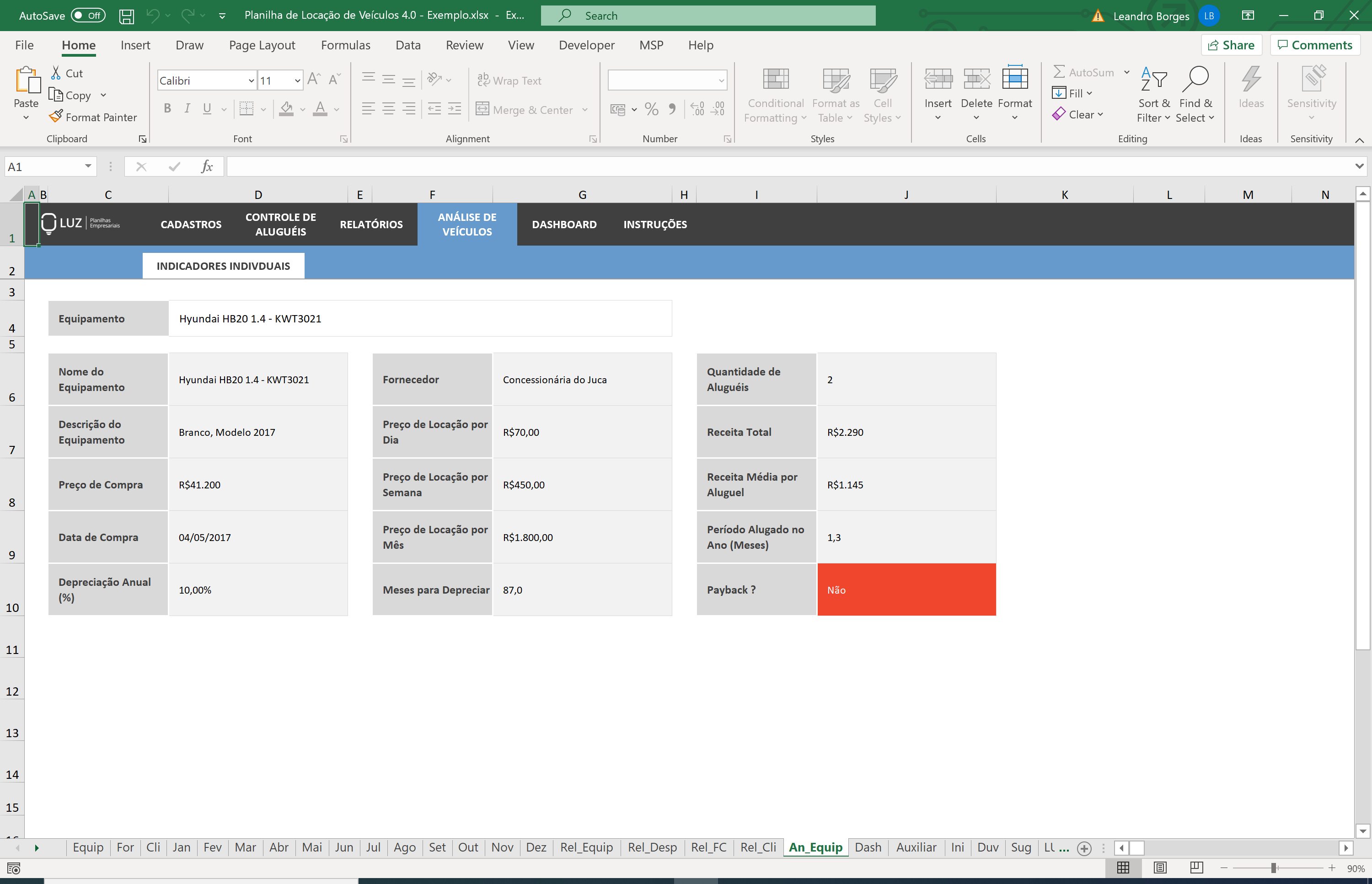 Planilha De Aluguel De Carros Em Excel Planilhas Em Excel