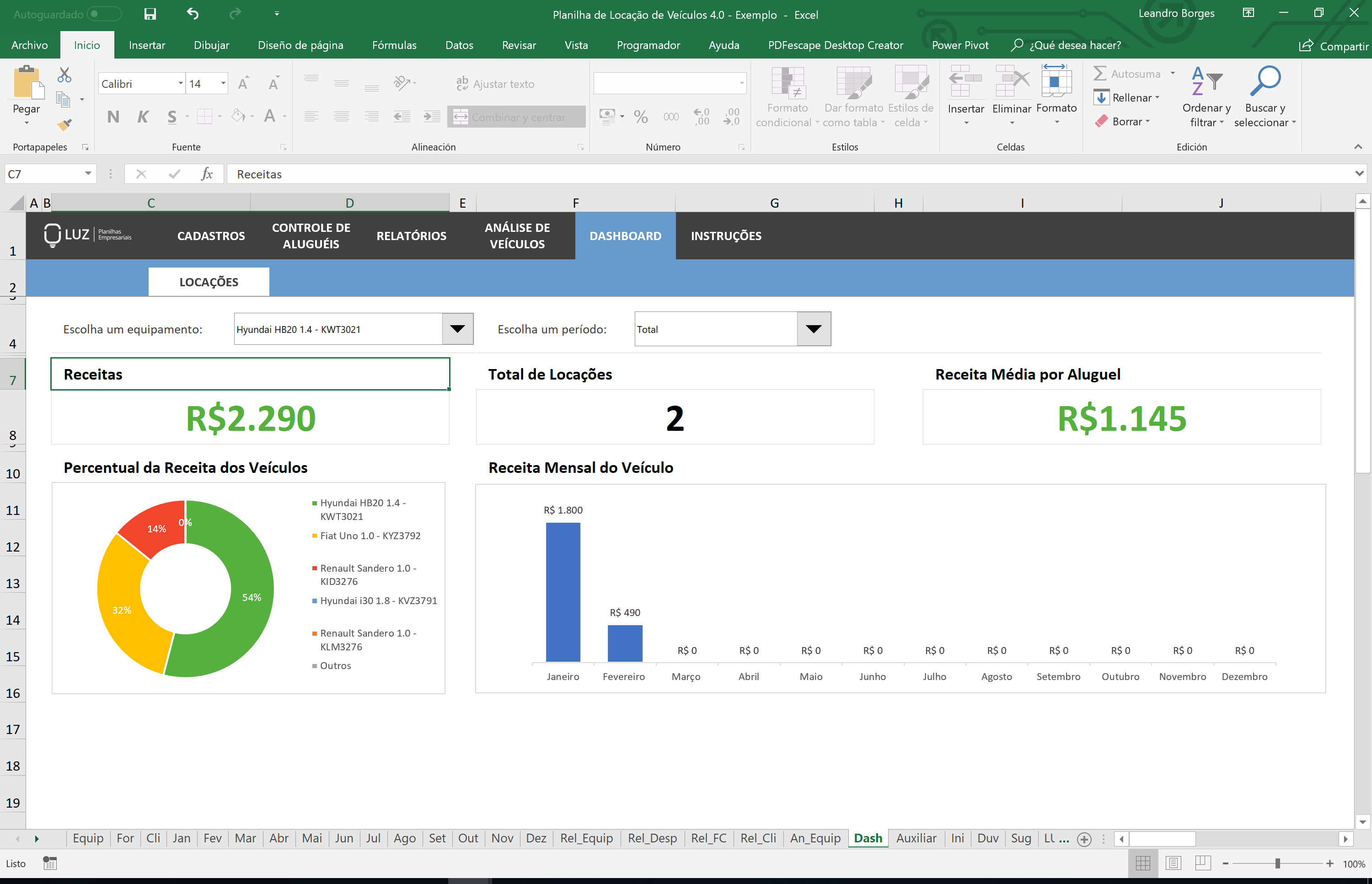 Planilha De Aluguel De Carros Em Excel Planilhas Em Excel