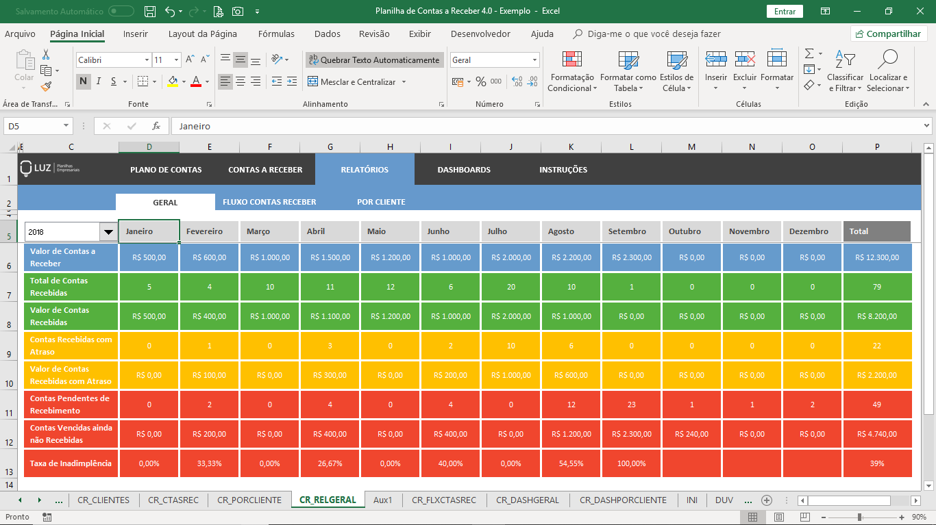 Planilha De Contas A Receber Em Excel Feature Planilh