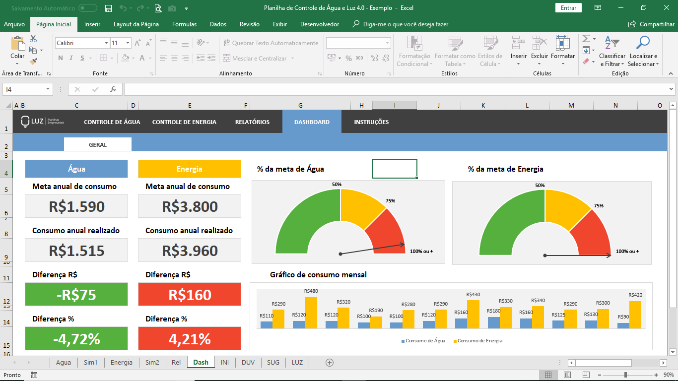 Planilhasvc Planilha De Controle De Água E Luz Em Excel 40 1192