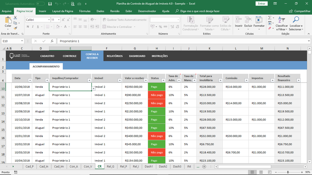 Planilha De Controle De Aluguel De Imóveis Em Excel 40 Planilhas Em Excel 8853