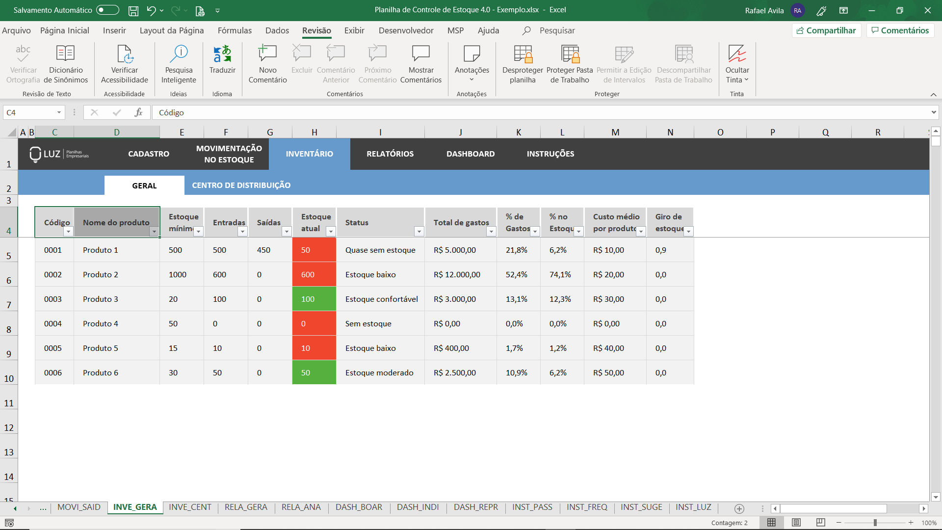 Planilhasvc Planilha De Controle De Estoque Em Excel 40 3925