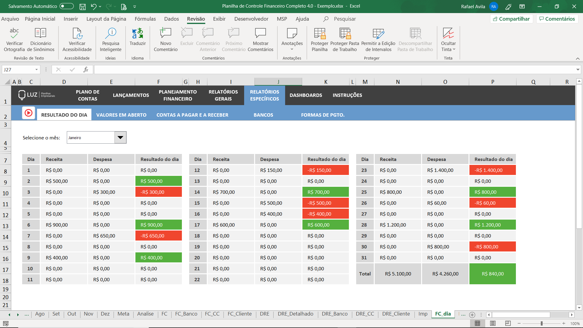 Planilha De Controle Financeiro Completo Em Excel Planilhas Prontas 