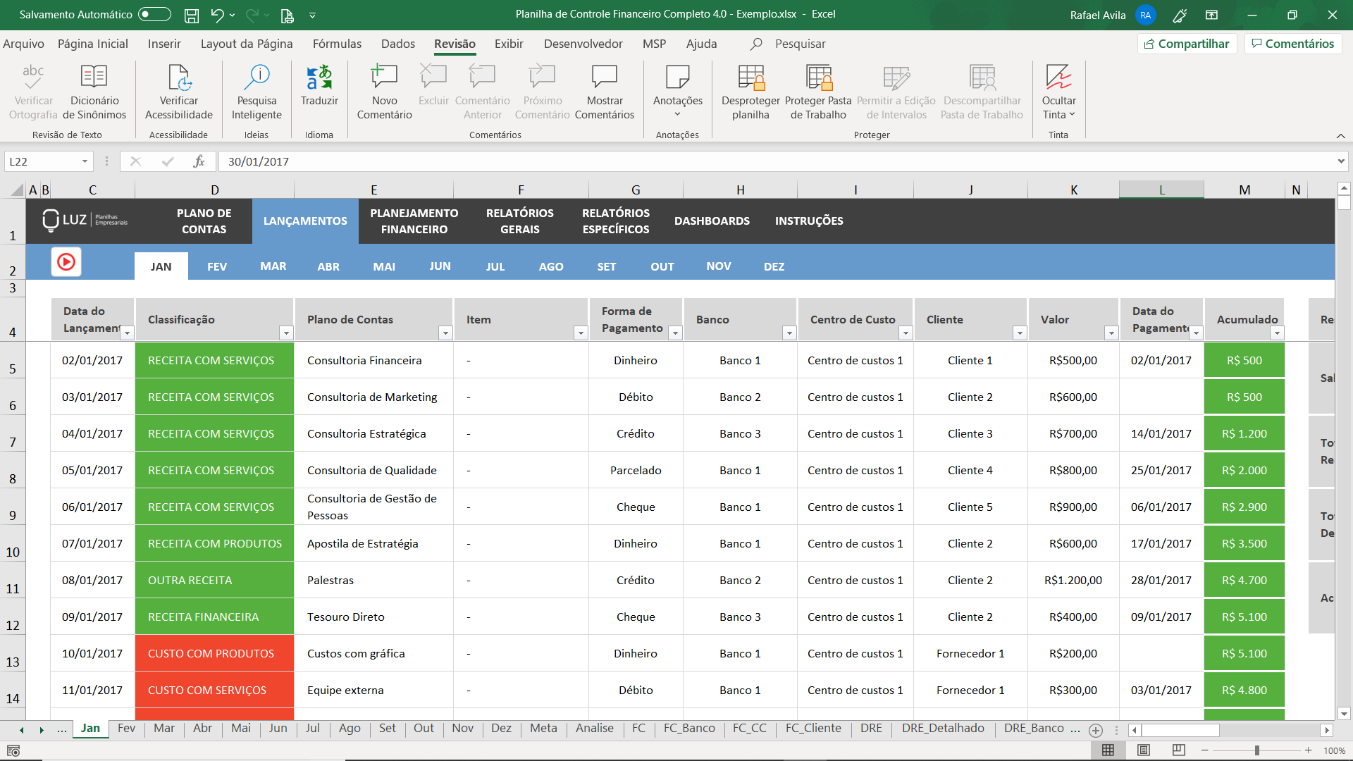 Planilha De Controle Financeiro Completo Em Excel Planilhas Prontas Riset 9543