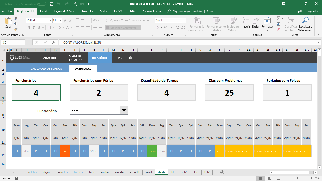 Planilhasvc Planilha De Escala De Trabalho Em Excel 40 4285