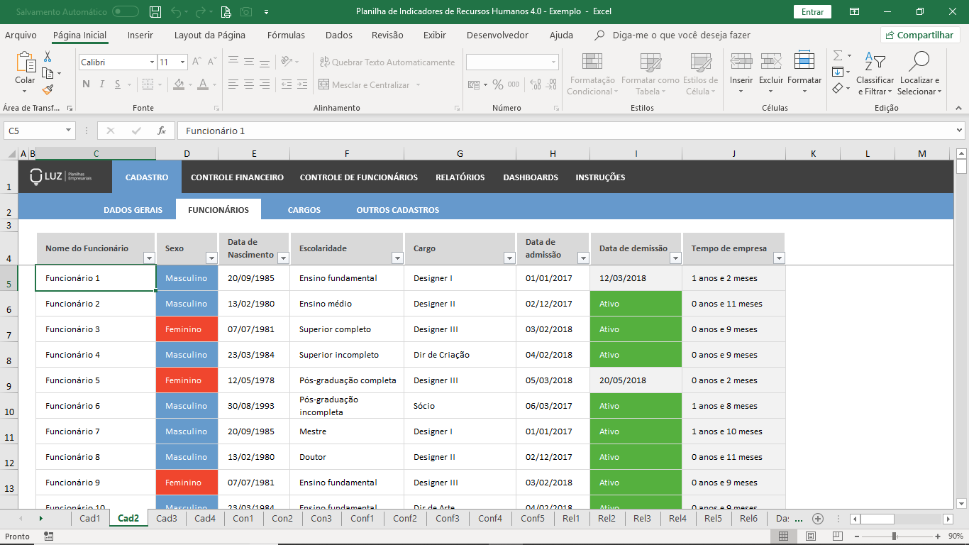 Planilha De Indicadores De Recursos Humanos Em Excel Planilhas Prontas