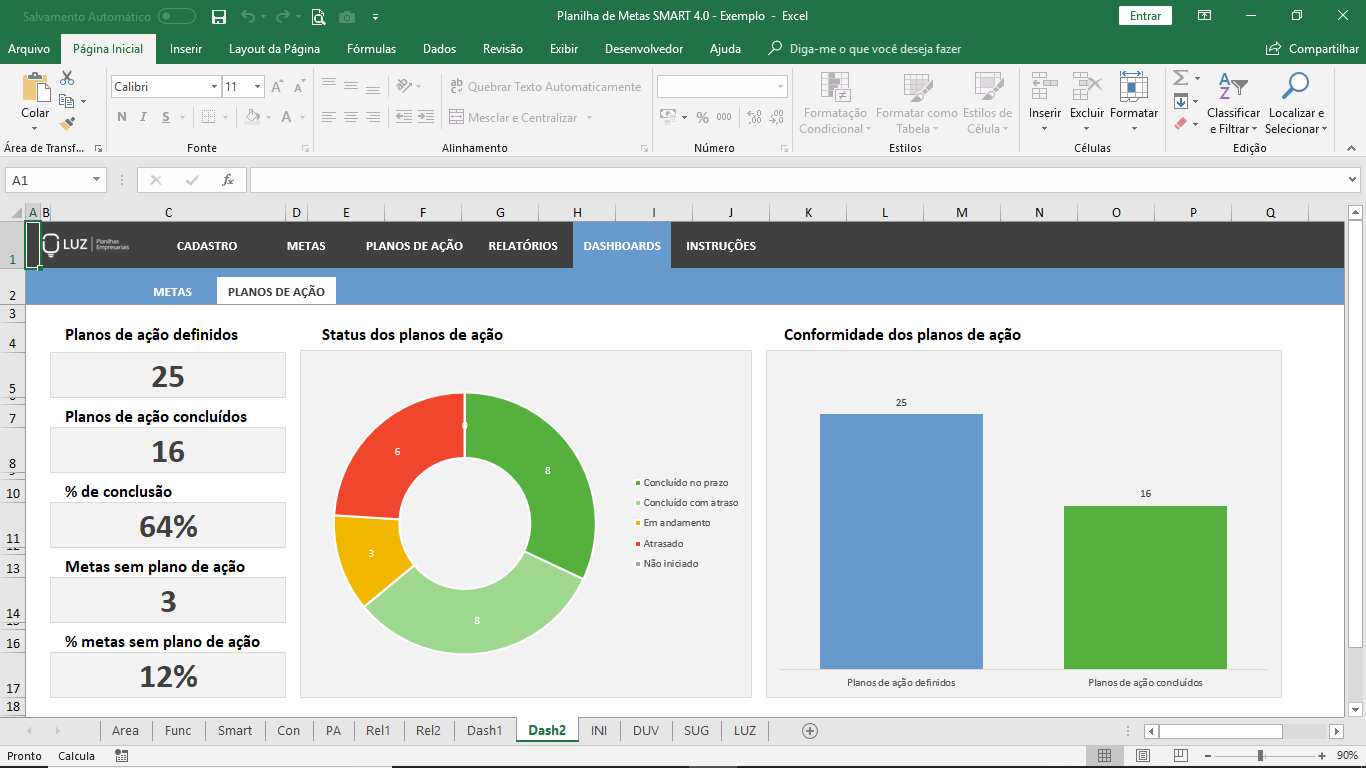 Planilha De Metas E Objetivos Smart Em Excel Planilhas Prontas 5458