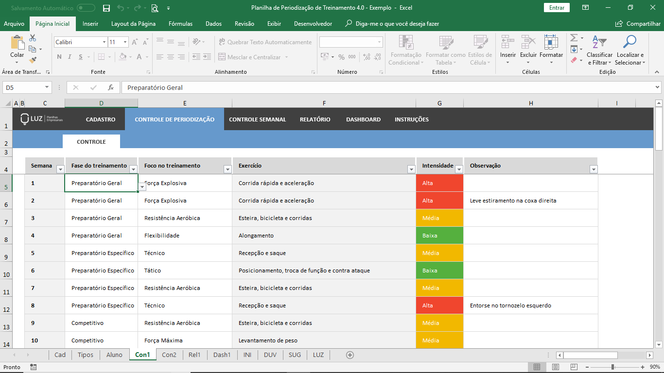 Planilha Ficha De Treino Para Personal Trainer E Academias