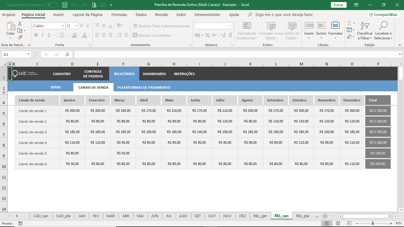 Planilha De Revenda Online Multi Canais Em Excel Planilhas Prontas Hot Sex Picture 2763