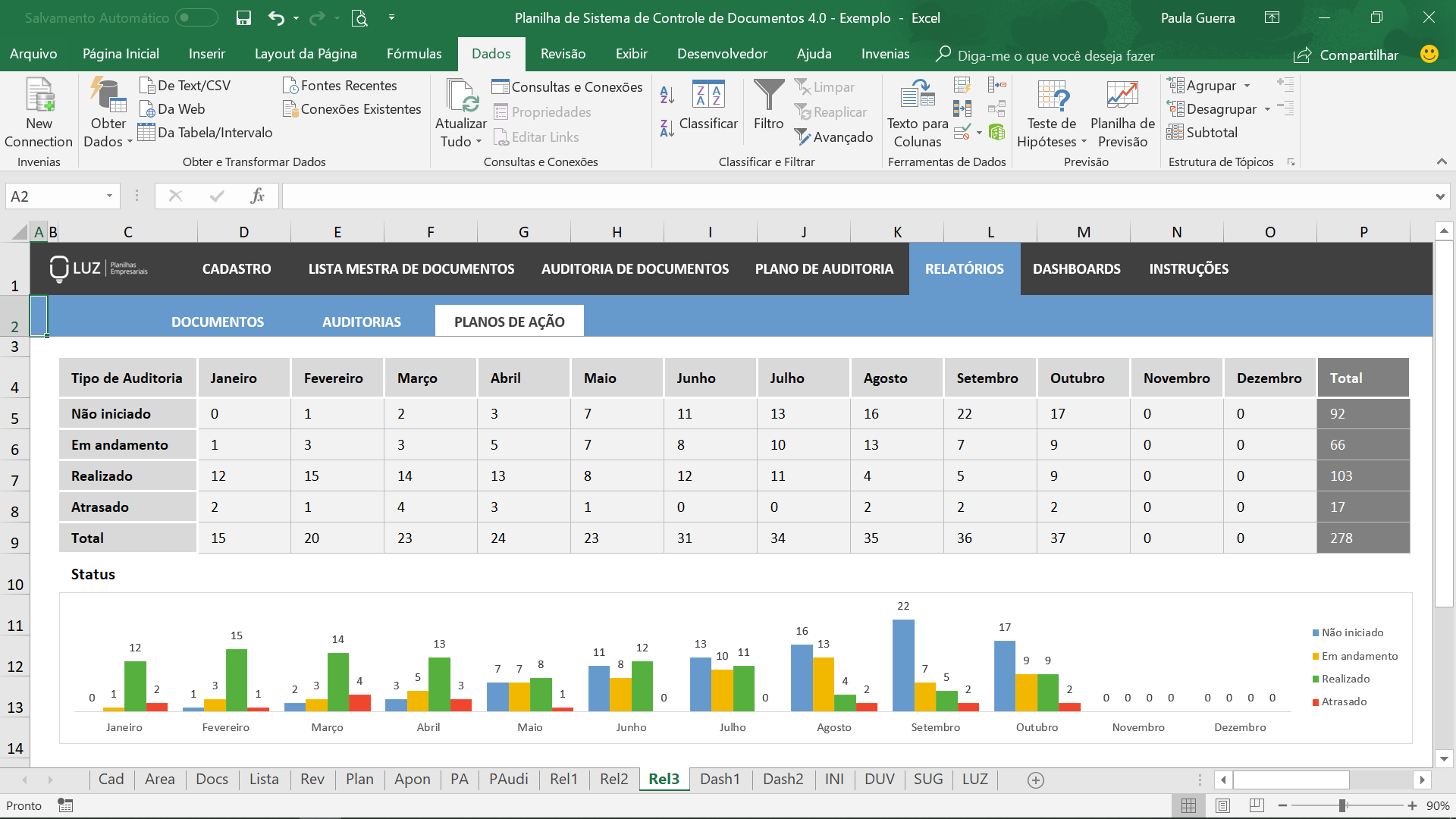 Planilha De Sistema De Controle De Documentos Em Excel Planilhas Prontas 7220