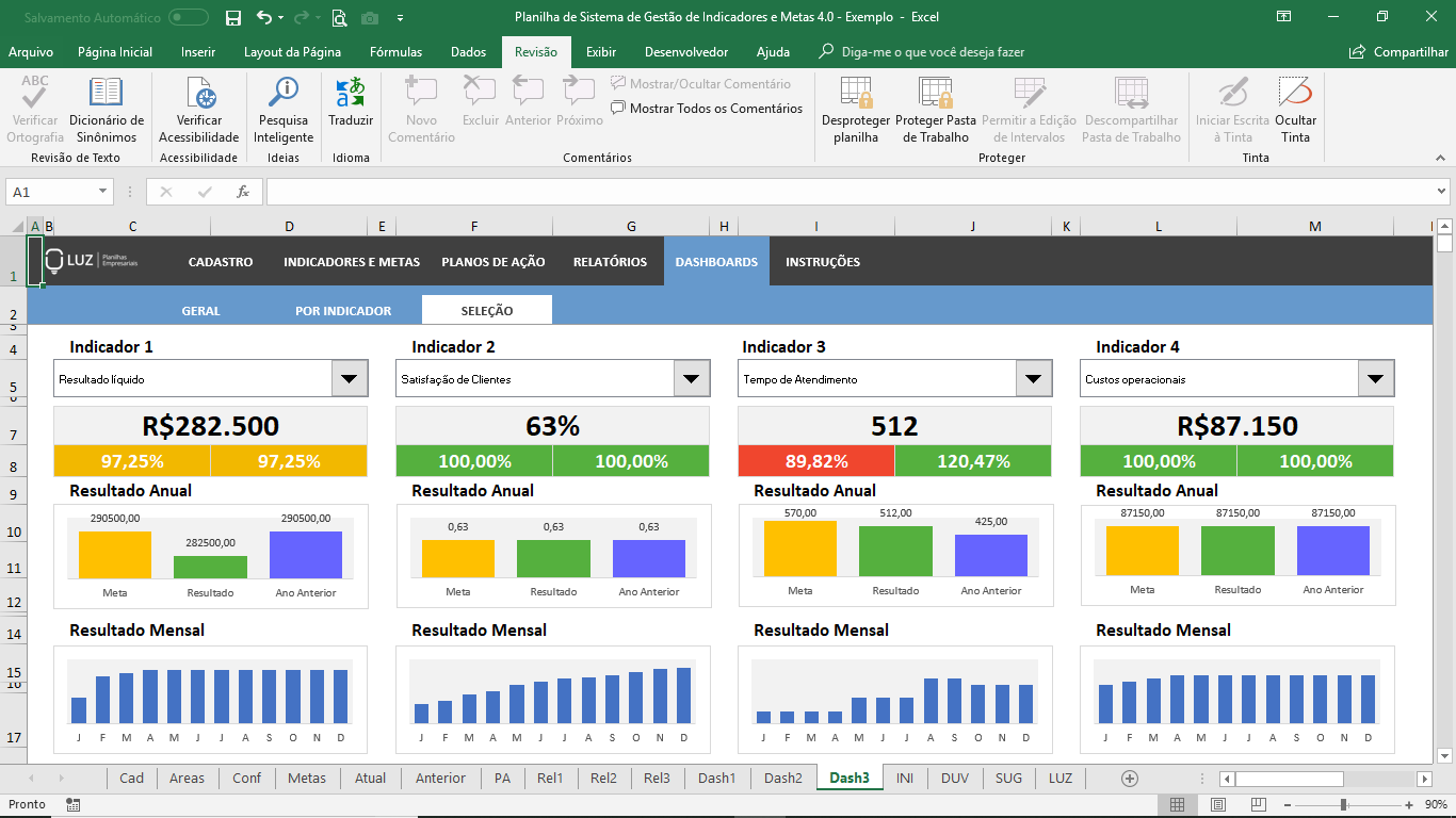 Planilhasvc Planilha De Sistema De Gestão De Indicadores E Metas Em Excel 40 4193