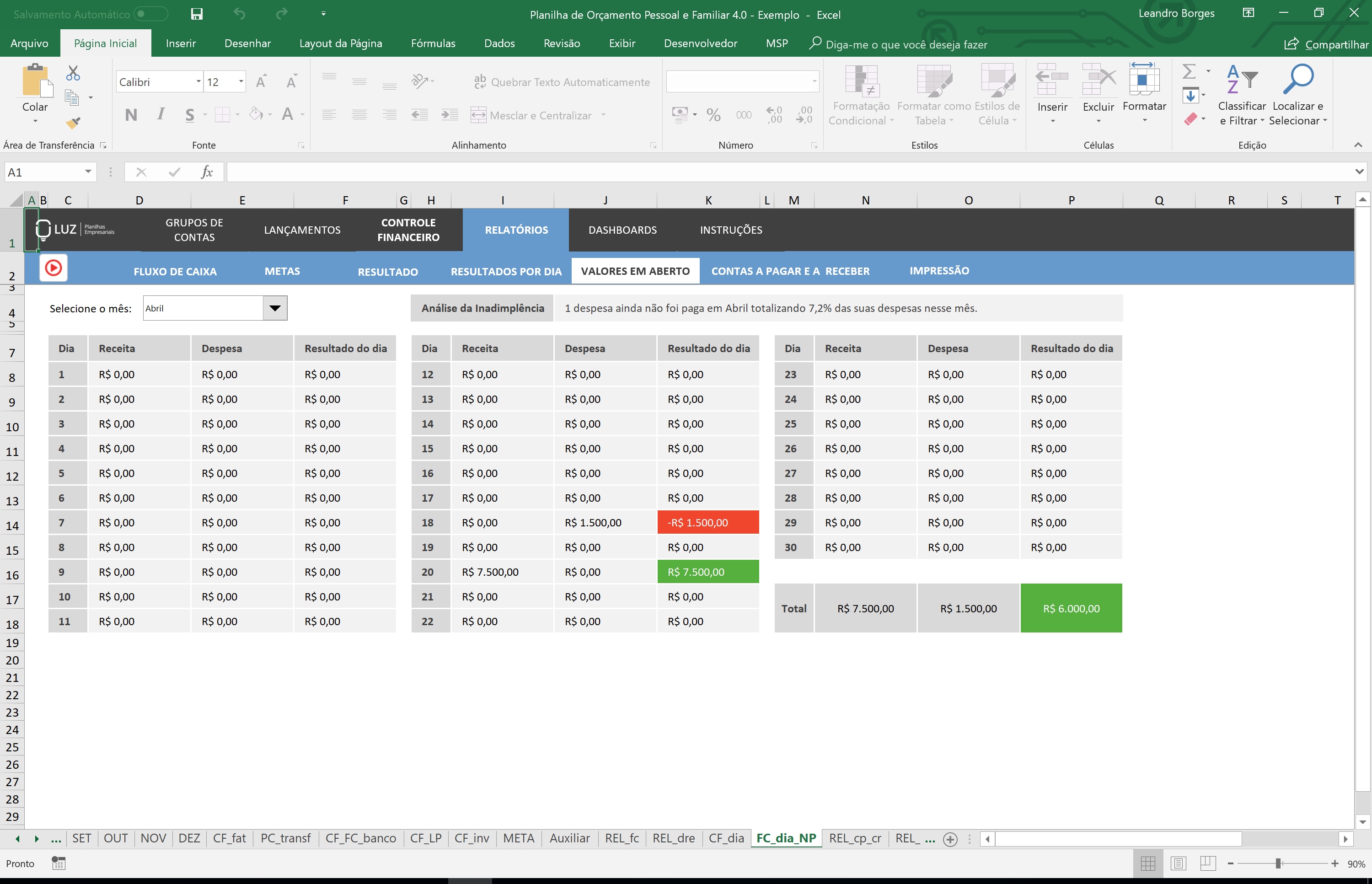 Planilha De Orçamento Pessoal E Familiar Em Excel Planilhas Prontas 1527