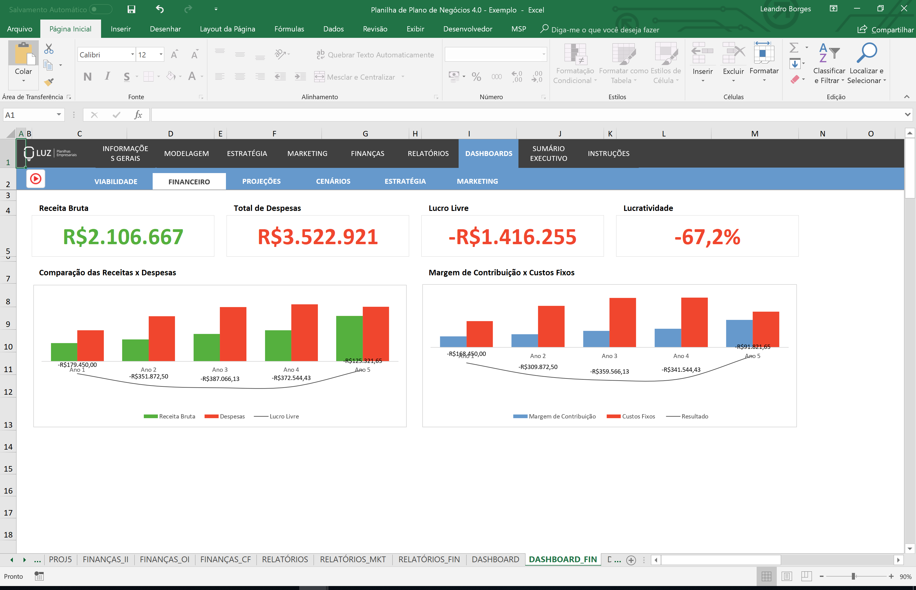 business plan template excel portugues