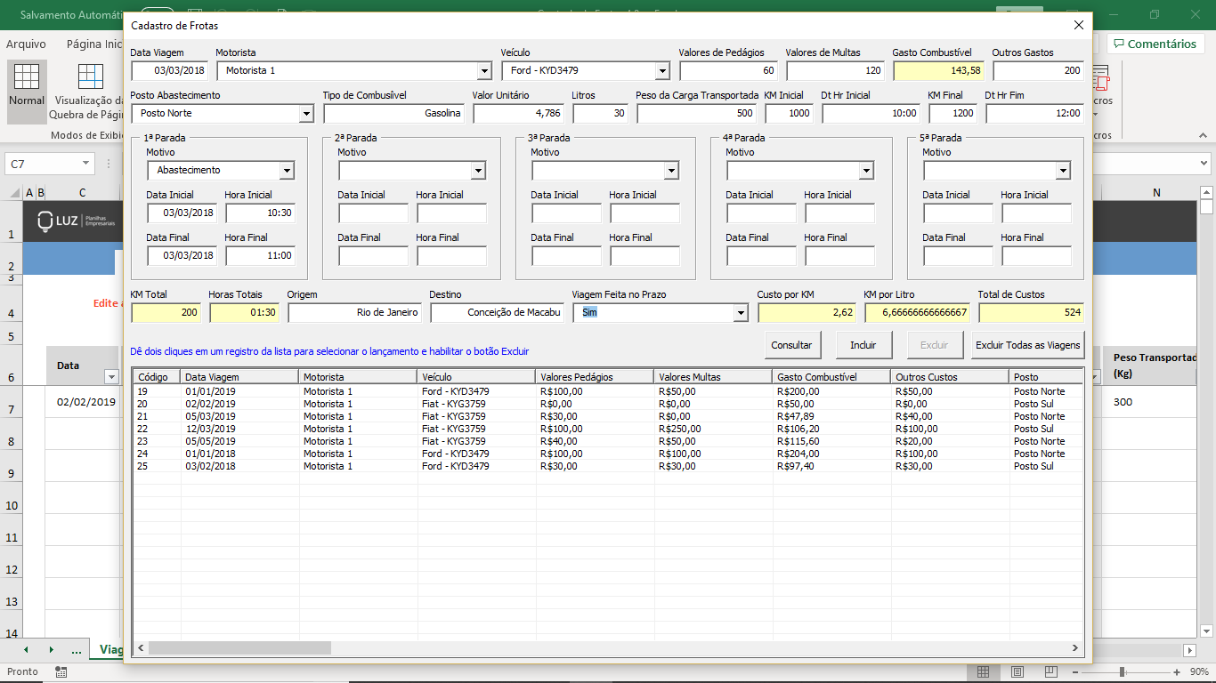 Planilha Controle De Frota 7 0 Planilhas Excel Excelc 8542