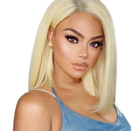 613 Ombre Honey Blonde Lace Front Bob Wig Brazilian Remy Hair 10