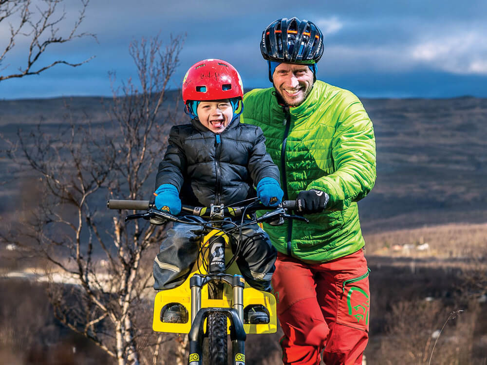 childs bike attached to adults