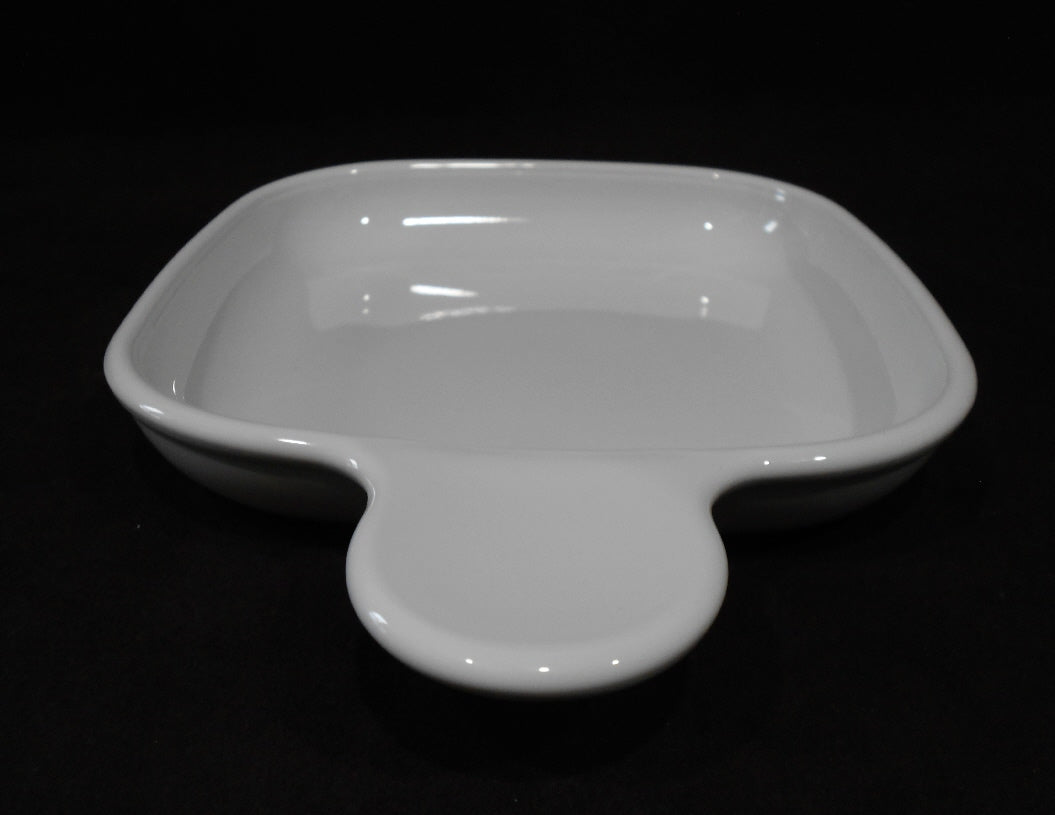 ❤️ NEW CorningWare GRAB-IT SNACK PLATE Square White P-185-B Pyroceram Tab Handle