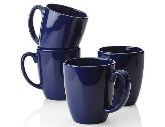 4 NEW Corelle COBALT NAVY BLUE 11-oz MUGS Stonewre Cups LIA, CAFE, TRU –  Tarlton Place