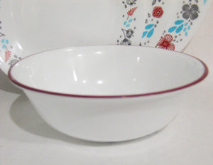 Corelle NORDIC BLOOMS 18-oz SOUP BOWL Cereal Salad *Ansa Floral Rasberry Rim