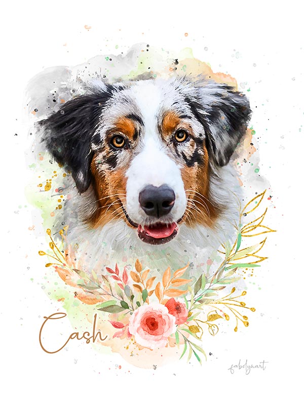 Custom Watercolor Digital Pet Portraits - FabolynArt