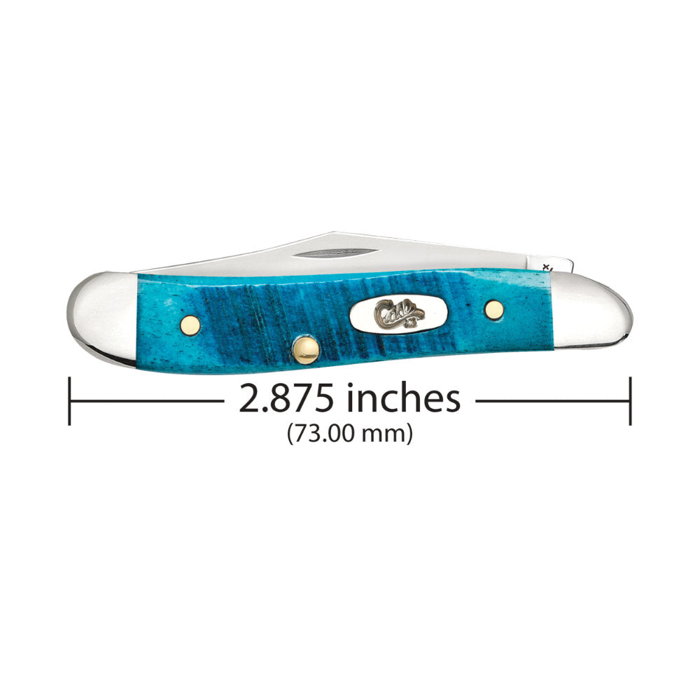 Case Peanut Caribbean Blue Bone Pocket Knife at Swiss Knife Shop