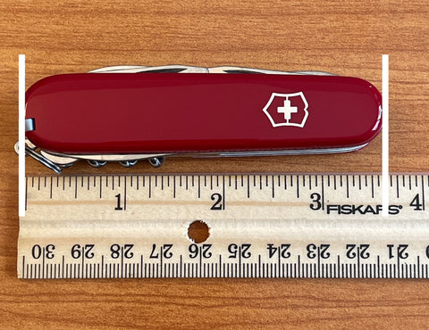 Measure your Swiss Army Knife's handles with all of the tools safely closed to determine which replacement parts you need.