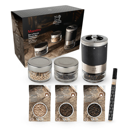 Peugeot Elis Sense Electric Salt & Pepper Mill Set, Stainless