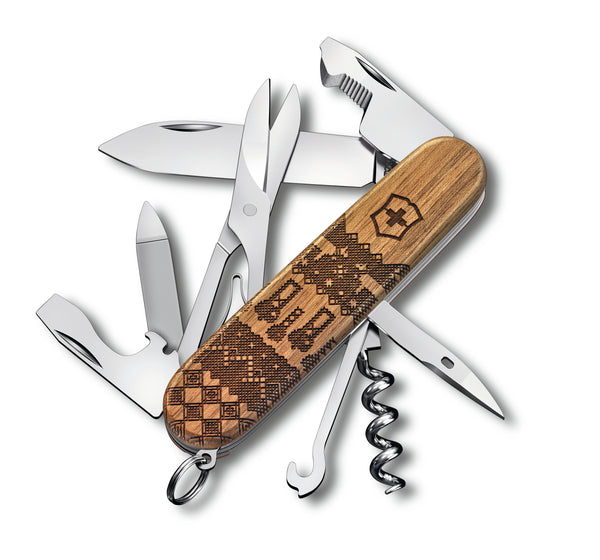 The Swiss Spirit Companion 2023 Limited Edition Swiss Army Knife features 13 functions, including the new box opener with screwdriver tip.