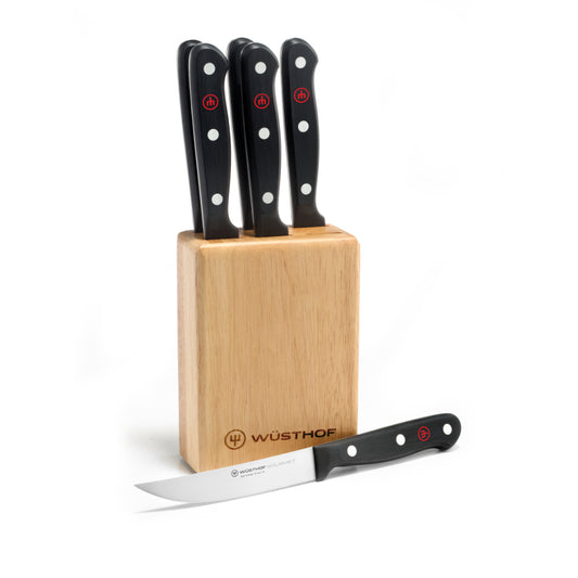 Wusthof 8-Piece Stainless Mignon Steak Knife Set, Olivewood