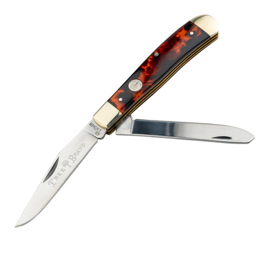 Boker Traditional Series 2.0 Trapper Folding Knife Jigged Black Bone Handle  D2 Plain Edge 110824