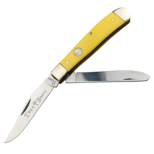 Boker Knives Gaucho Jr. Yellow Sodbuster with 2-1/2 Carbon Steel Blade -  KnifeCenter - 110403Y - Discontinued