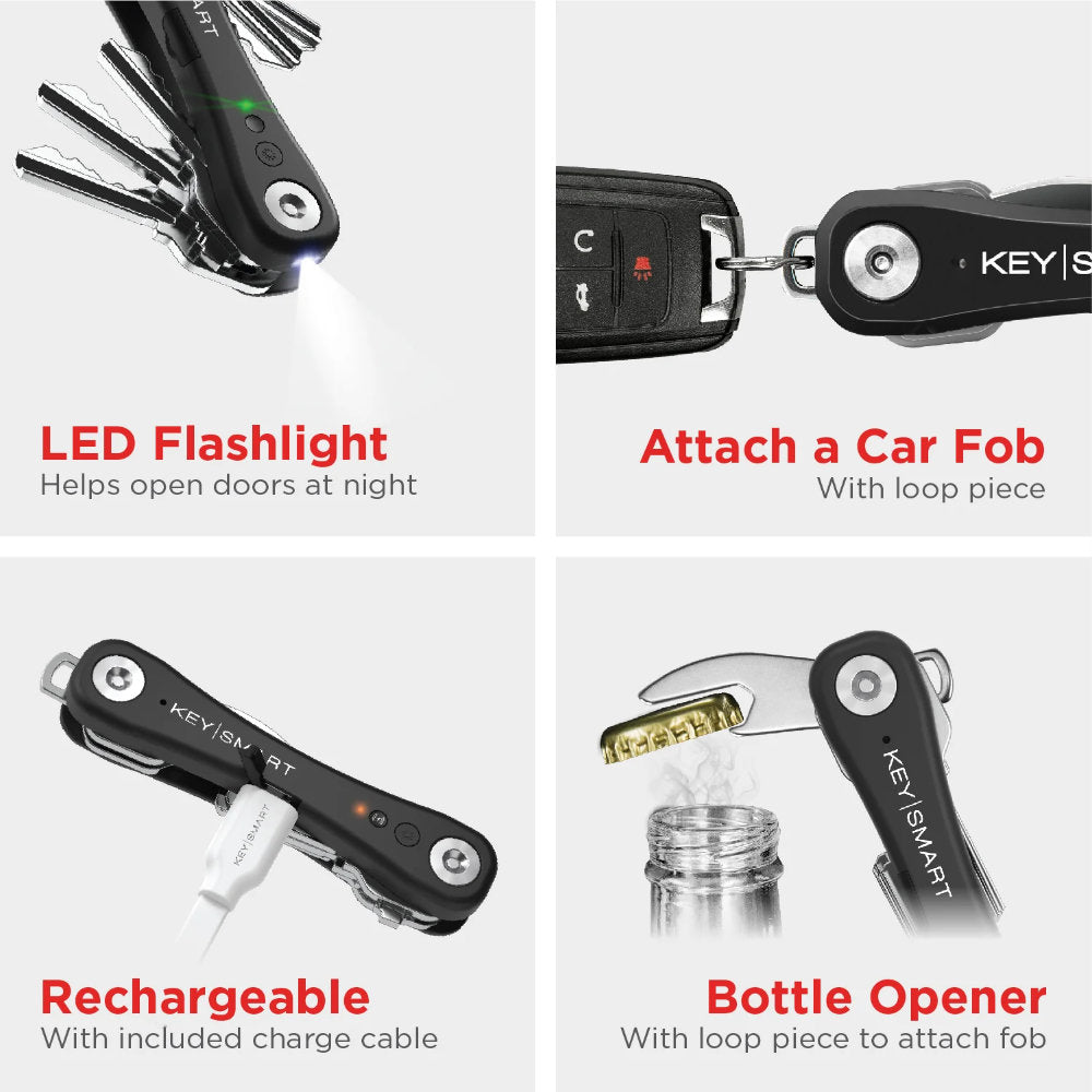 KeySmart Key Holder for Keychain Key Ring - Compact Key Organizer Key Chain  Key Case, Minimalist Pocket-Sized EDC Keychain, Loop Piece for Car Fobs
