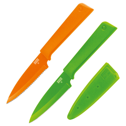 Kuhn Rikon Colori+ Prep Set, Set Of 2 Serrated & Paring Knives, 4-inch,  Orange/green : Target