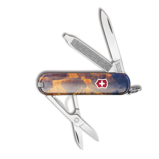 Victorinox Classic SD SAK with OBL MONOGRAM Stainless Steel Scales