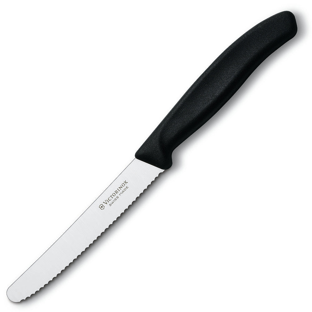 4-Piece Micro-Serrated Ceramic Steak Knife Set - Black