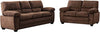 AC Pacific Andres Mid Century Modern Plush Velvet-Like Upholstered Living Room, Sofa & Loveseat, Walnut Brown