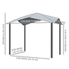 Outsunny 10' x 10' Soft Top Patio Gazebo Outdoor Canopy with Unique Geometric Design, Steel Frame, & Weather Roof Grey